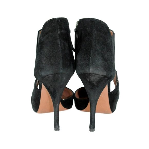 ALAIA Black Suede Point-Toe Cut Out Ankle Bootie Heels  - US 8.5 - Picture 5 of 10